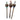Three handcrafted shamanic rattles with carved wooden heads and colorful feather accents.