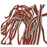 Red and white beaded mala necklaces for meditation and spiritual ritual.