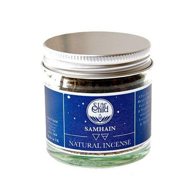 Jar of Star Child Samhain natural incense for ritual practice.