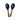 Pair of black hand-painted wooden maracas with floral patterns and natural wood handles.
