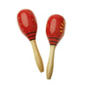 Red painted wooden maracas shakers for sound healing and ritual practice