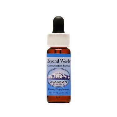 Alaskan Essences Beyond Words Communication Formula dietary supplement dropper bottle.