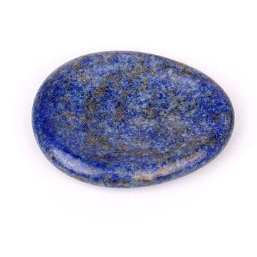Polished blue Lapis Lazuli palm stone for meditation and energy work.