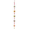 Hanging Star Bell Garland 105cm – Indian 5-Star Design with Beads & Pom-Poms -