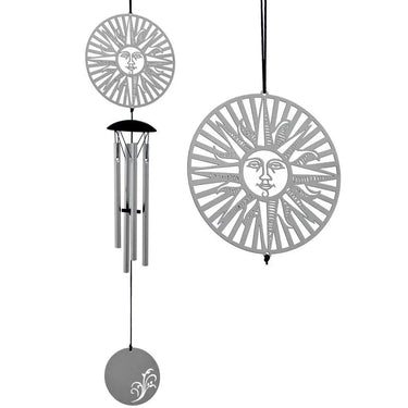 Sun Flourish 18" Wind Chime - Silver -