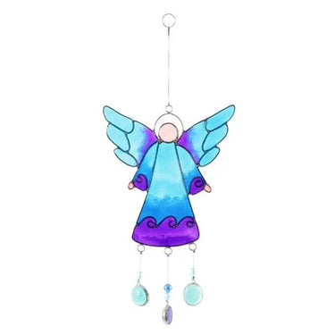 Blue Angel Crystal Sun Catcher 27cm - Elegant Hanging Ornament -