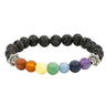 7 Chakra Rainbow & Lava Stone Diffuser Healing Crystal Bracelet 8mm Gemstone Beads -