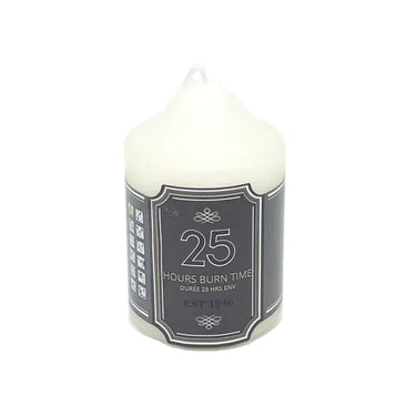 Ivory Pillar, Church Altar & Ritual Candle 5cm × 7cm – Over-Dipped, Up to 25H Burn Time -