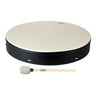 Shamanic frame drum with a white drum head and matching beater