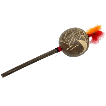Amazon Shipibo Eagle Condor 4" Large Shamanic Gourd Rattle – Red -