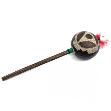 Amazon Shipibo Chacana 3" Medium Shamanic Gourd Rattle – Green -