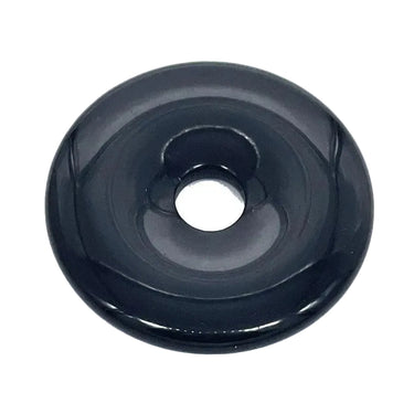 Black Obsidian 50mm Crystal Gemstone Donut Munay Ki Pi Stone -