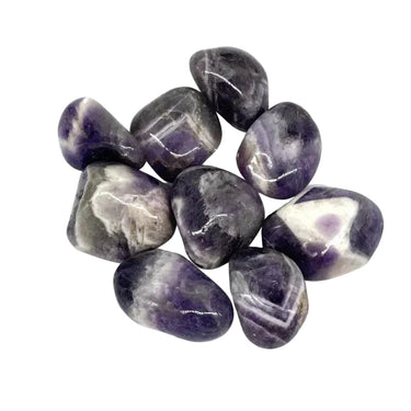 Amethyst Chevron Healing Tumblestone 2–3cm – Clarity & Balance -