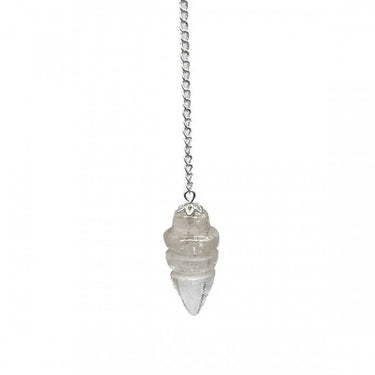 Clear Quartz Crystal-Shaped Dowsing Pendulum 4cm – Clarity & Energy Amplification -