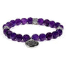 Amethyst OM Mala Prayer Healing Crystal Bracelet – 21ct Gemstone Beads -