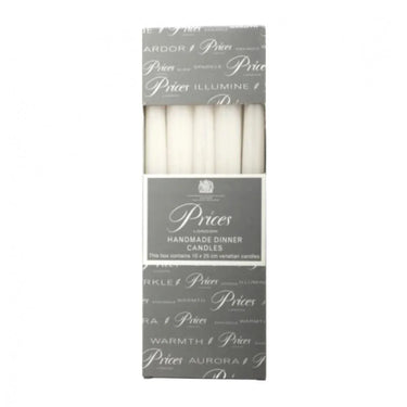 White Venetian Wrapped 10" Dinner Ritual Candles - 10 Pack -