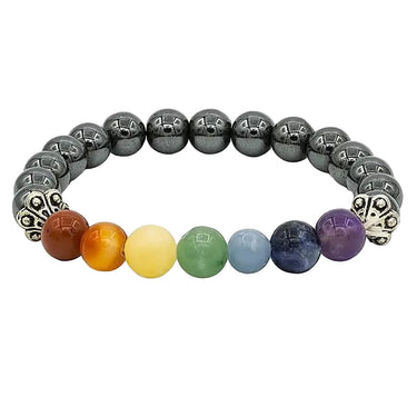 Hematite 7 Chakra Bracelet 8mm – Grounding, Balance & Harmony -