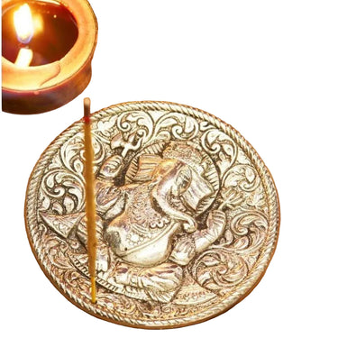 Ganesh Mandala Incense Holder 10cm – Recycled Aluminium -