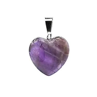 Amethyst Heart Pendant Healing Crystal Necklace 2cm – Calm & Protection -