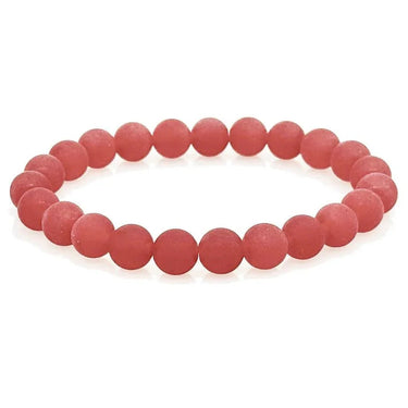 Red Jade Healing Crystal Bracelet - 8mm Gemstone Beads -