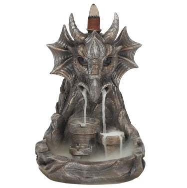 Grey Dragon Backflow Incense Burner 17cm - Sacred Essence