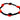 A beaded stretch bracelet featuring glossy black round beads and five large, polished red and black oval beads.