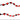 A beaded necklace featuring alternating large red and black marbled beads with smaller black seed beads.