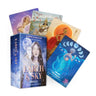 The Earth & Sky Oracle card deck box with several illustrated cards fanned behind it on a plain white background. The box and cards feature fantasy artwork in blue, purple, peach, and orange tones, with visible text including 'Sophie Ashford' and 'The Earth & Sky Oracle'.