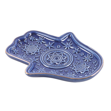 Hamsa Hand Incense Holder & Trinket Dish 12cm - Sacred Essence