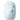 A polished light blue and white marbled stone with natural veining, isolated on a solid white background.