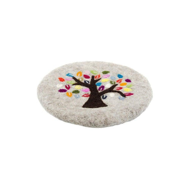 Singing Bowl Felt Mat 21cm – Tree of Life Cushion Pad -