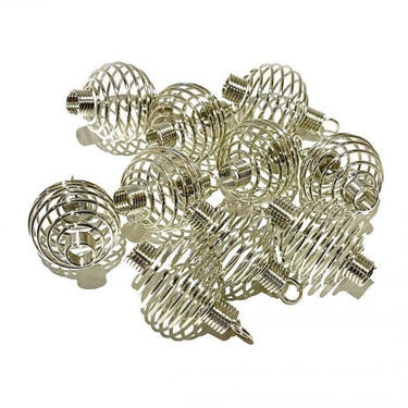 Spiral Crystal Cage 34mm × 19mm – Stainless Steel -