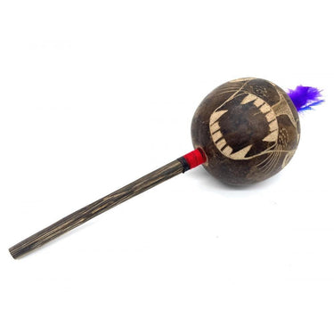 Amazon Shipibo Jaguar 3" Medium Shamanic Gourd Rattle – Red -