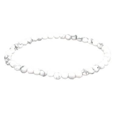 Howlite Healing Crystal Bracelet 4mm Gemstone Beads - Calming Tranquility -