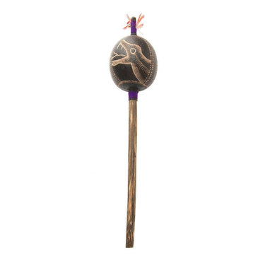 Amazon Shipibo Serpent 2" Small Shamanic Gourd Rattle – Black -