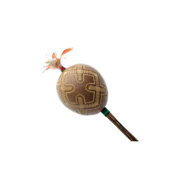 Amazon Shipibo Aya (Life, Death & Renew) 4" Purple Shamanic Gourd Rattle – Green -
