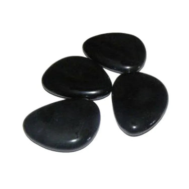 Black Obsidian Thumb Worry Stone 4cm – Protection & Grounding -
