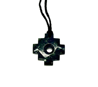 Chakana Inca Cross Pendant Necklace 30mm - Dark
