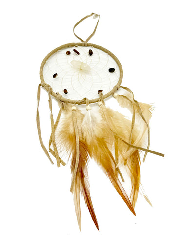 Crystal Dream Catcher 4″ - Handmade in Canada - Tan