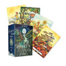 The Heart's Path Tarot deck by Liz Dean, showing the illustrated box and several fanned cards with colorful fantasy and nature artwork on a white background.