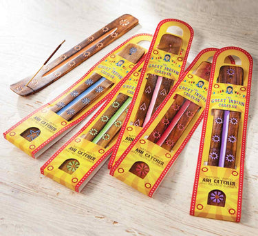 Wooden Incense Stick Holder 26cm - Flower Design - Sacred Essence