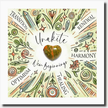 New Beginnings- Unakite Greeting Card - Sacred Essence