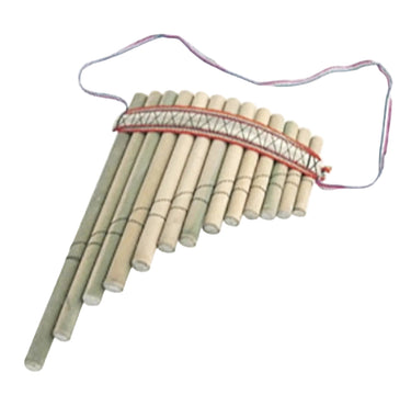 Panpipes – Curved Peruvian Zampoña 30 × 22cm - Andean Handmade Bamboo Pan Flute