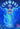 A blue-toned spiritual artwork featuring a mermaid with a green-blue scaled tail, holding a glowing orb, beneath a sequence of moon phases. The text 'Yemaya' and 'DIVINE BLESSINGS' appears at the bottom over an ocean scene with coral and fish.