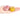 Two polished stone pendants, one pink and one yellow with dark veining, held in a person's open hand against a white background.