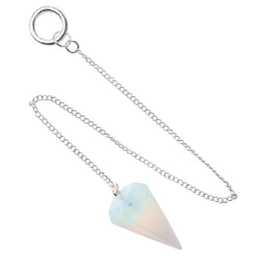 Opalite Dowsing Pendulum 4cm - 6-Sided Faceted Healing Crystal - Intuition & Clarity