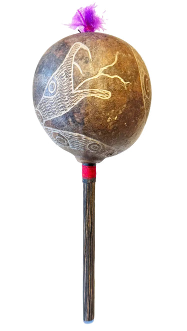 Serpent Shipibo Amazon Shamanic Rattle - Large