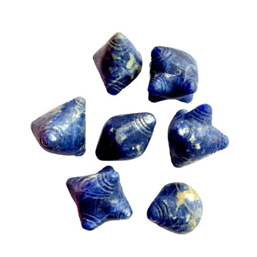 Andean Baby Chumpi Chakra Stones - Sodalite Shamanic Set of 7, 1–7 Points -