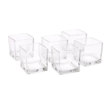 Square Recycled Glass Tealight Holder 6cm - Holistic, Spiritual & Ambient Candlelight -